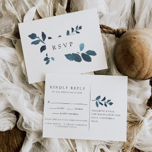 Pressed Botanical RSVP Postcard with Meal Choice Uitnodiging Briefkaart