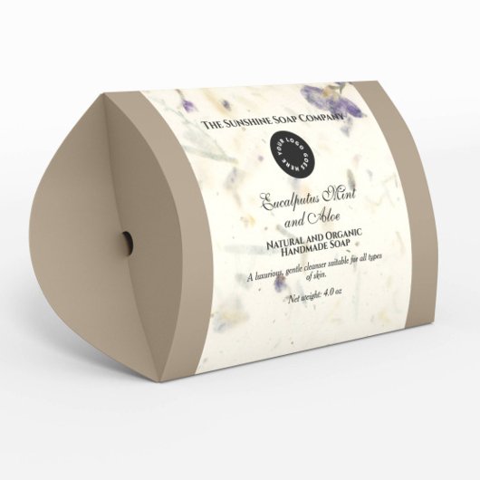Pressed Flowers Papier Stijl Zeep Product Label