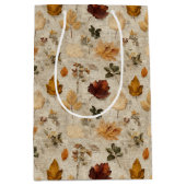 Pressed Leaves & Script Gift Bag Medium Cadeauzakje (Voorkant)