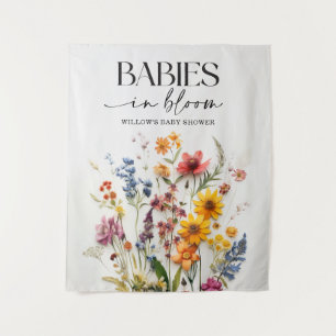 Pressed Wildflowers Twins Baby shower Achtergrond Wandkleed