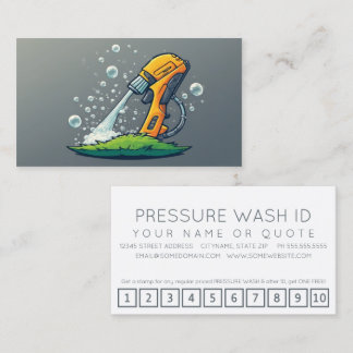 PRESSURE WASHER customer loyalty punch card