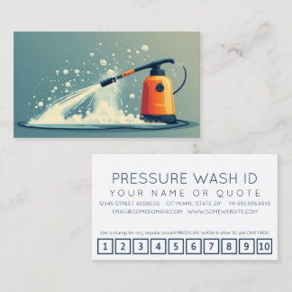 PRESSURE WASHER customer loyalty punch card