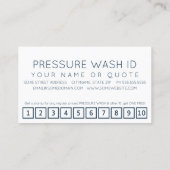 PRESSURE WASHER customer loyalty punch card (Achterkant)