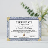 Prestatie Erkenning Goud Blauw Certificaat (Staand voorkant)
