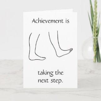 Prestatie is de volgende stap zetten. Gefeliciteer Kaart