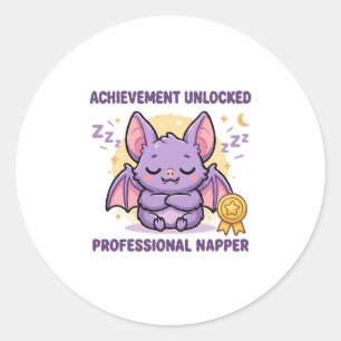 Prestatie Ontgrendeld Professioneel Slapende Vleer Ronde Sticker