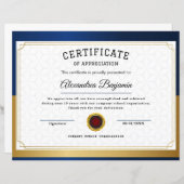 Prestatie Waardeer Certificaat (Voorkant / Achterkant)