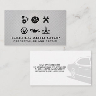 Prestaties auto-onderdelen Achtergrond staal Visitekaartje