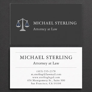 Prestige Attorney Modern Elegant Zwart Zilver Visitekaartje