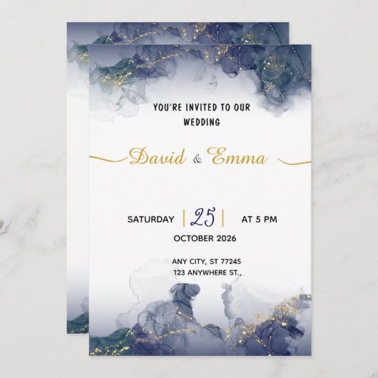 Prestige Wedding Invitation Card (Devant / Derrière)