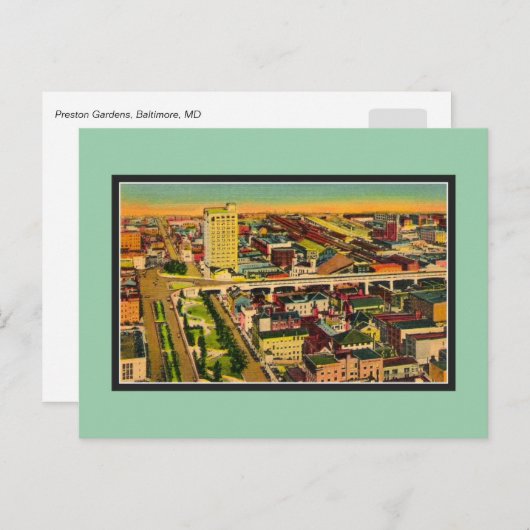  Preston Gardens Baltimore MD Briefkaart (Voorkant / Achterkant)