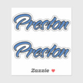 Preston Name blue Aufkleber Sticker Stickerset (Vel)