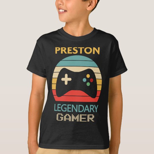 Preston Name Gift - Personalized Legendary Gamer T-shirt (Voorkant)