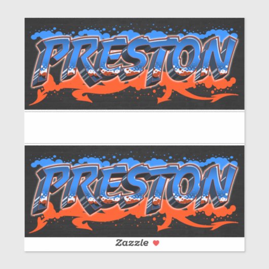 Preston Vorname Name Graffiti Aufkleber Sticker (Vel)