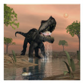 Prestosuchus dinosaur - visserij - 3D rendering Perfect Poster (Voorkant)
