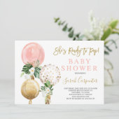 Prêt à lancer Baby shower girl Invitation (Debout devant)