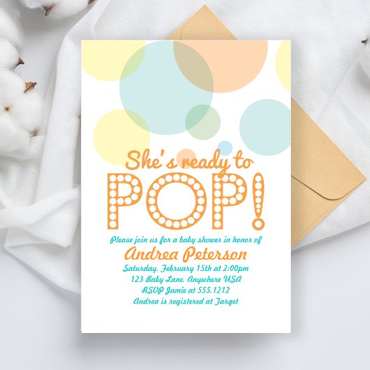 Prêt à lancer une invitation au Baby shower pop