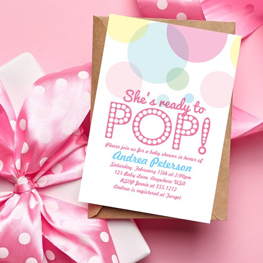 Prêt à lancer une invitation au Baby shower pop