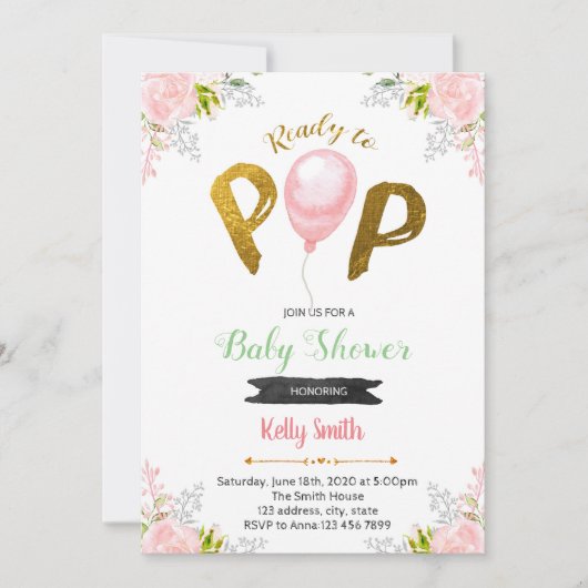 Prêt à lancer une invitation de baby shower (Devant)