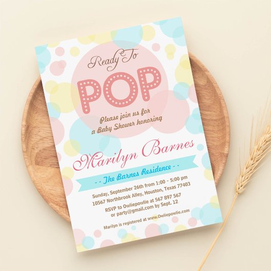 Prêt À Pop Baby shower Party Invitation