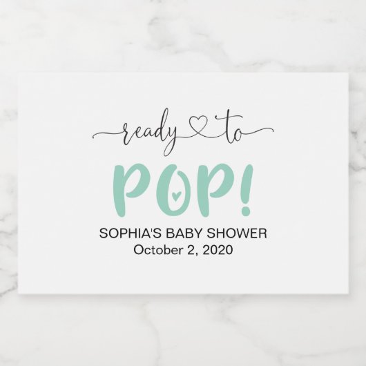 Prêt À Pop Green Mini Étiquette Bouteille De Vin É (Étiquettes simples)