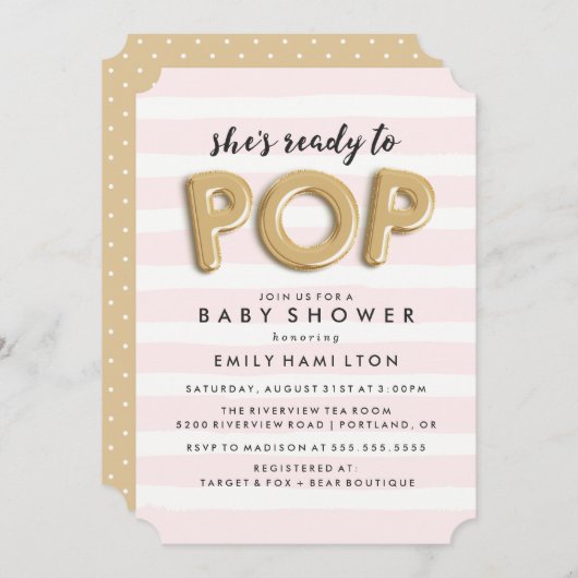 Prêt À Pop | Invitation baby shower (Devant / Derrière)