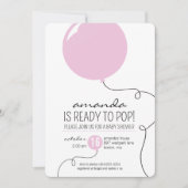 Prêt à pop rose Baby shower fille Invitation (Devant)