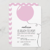 Prêt à pop rose Baby shower fille Invitation (Devant / Derrière)