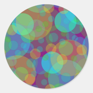 Pret abstracte kunst kleurrijke cirkels ronde sticker