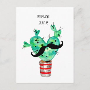 Pret Cactus Dank Je Snor Briefkaart