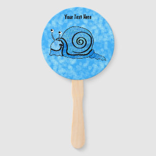 Pret Cartoon Slak Tie Dye Blauwe Schelp Witte Ogen Handwaaier