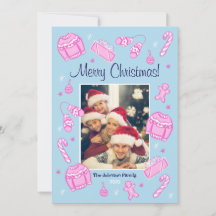 Pret & Feestelijke Blauwe Doodle Kerstkaart