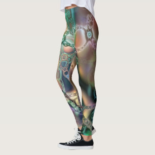 Pret Fractale Kunst Geometrisch Patroon Kleurrijk Leggings