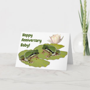 Pret Fun Huwelijksjubileum Kikker Koppel Waterleli Kaart