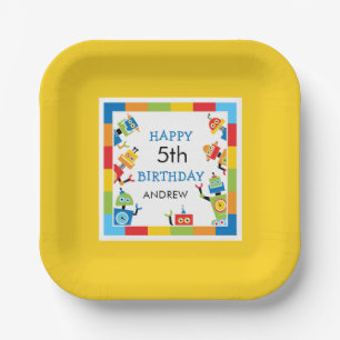 Pret Fun Silly Robots Verjaardag Papieren Bord Gee