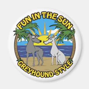 PRET IN DE ZON GREYHOUND STIJL MAGNEET