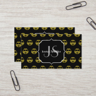 Pret leuk gouden zwart smileys polka stippen patro visitekaartje