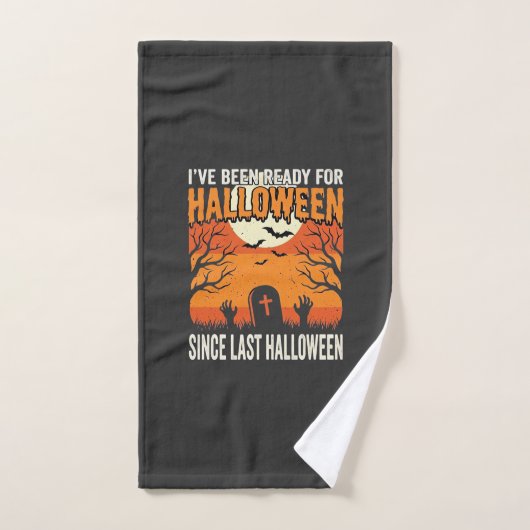 Prêt pour la conception de cimetière d'Halloween_1 (Serviette à main)
