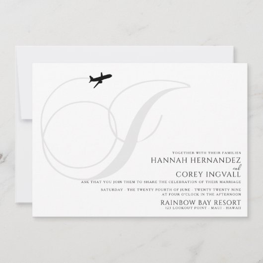 Prêt pour le décollage I Faire-part de mariage ini (Devant)