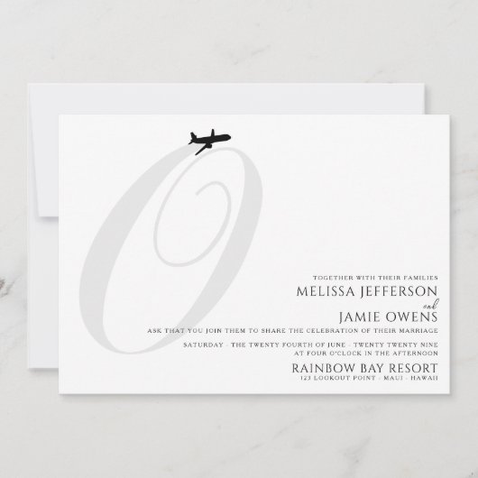 Prêt pour le décollage O Faire-part de mariage ini (Devant)