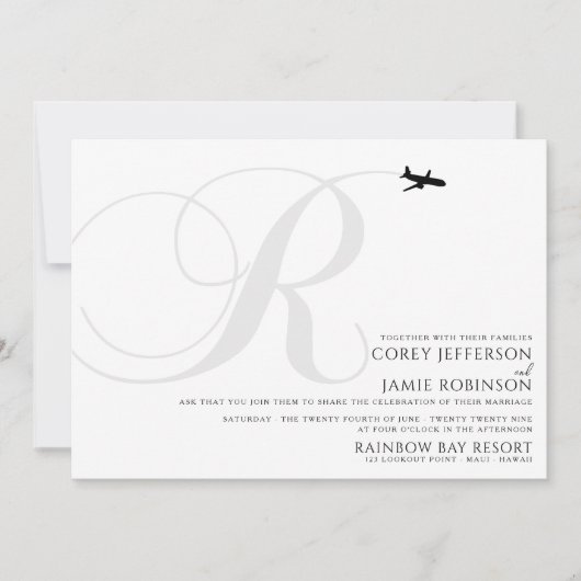 Prêt pour le décollage R Faire-part de mariage ini (Devant)