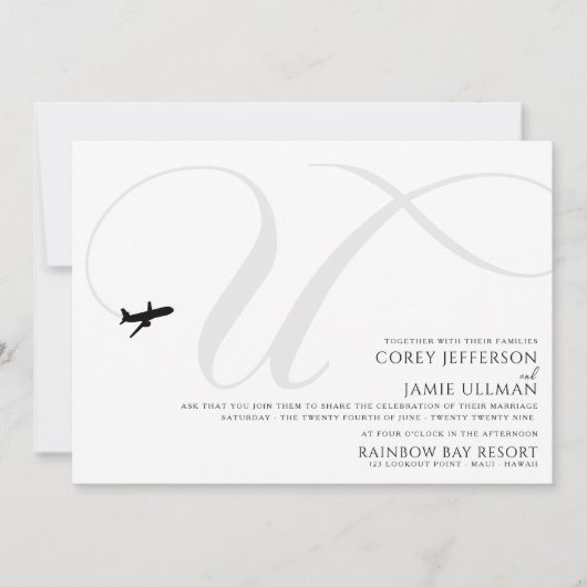 Prêt pour le décollage U Faire-part de mariage ini (Devant)