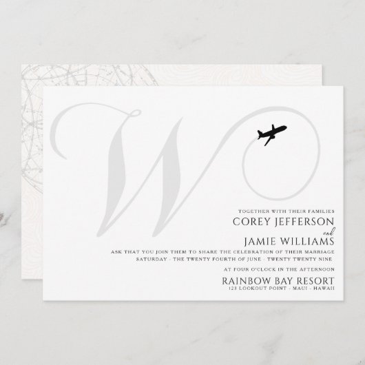 Prêt pour le décollage W Faire-part de mariage ini (Devant / Derrière)