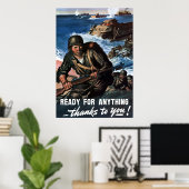 Prêt Pour Tout — Poster 2ÈME GUERRE MONDIALE (Bureau à domicile)