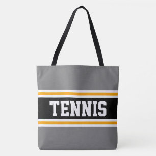 Pret Sportief Grijs Zwart Wit Oranje TENNIS Strepe Draagtas