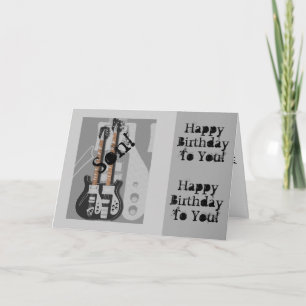 Pret, verjaardagsgroet voor een zoon, guitar. kaart