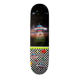 Pret Vliegende Schotel Met Planeten Skateboard