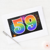 Pretbedjes + Regenboogpatroon "59" Evenement Numme Rechthoekige Sticker (Envelop)
