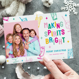 Pretbedrukte Kleurrijke Kerstkaart 'Merrie Stemmin
