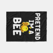 Pretend I'm A Bee Funny Lazy Easy Halloween Costum Fleece Deken (Voorkant (Horizontaal))
